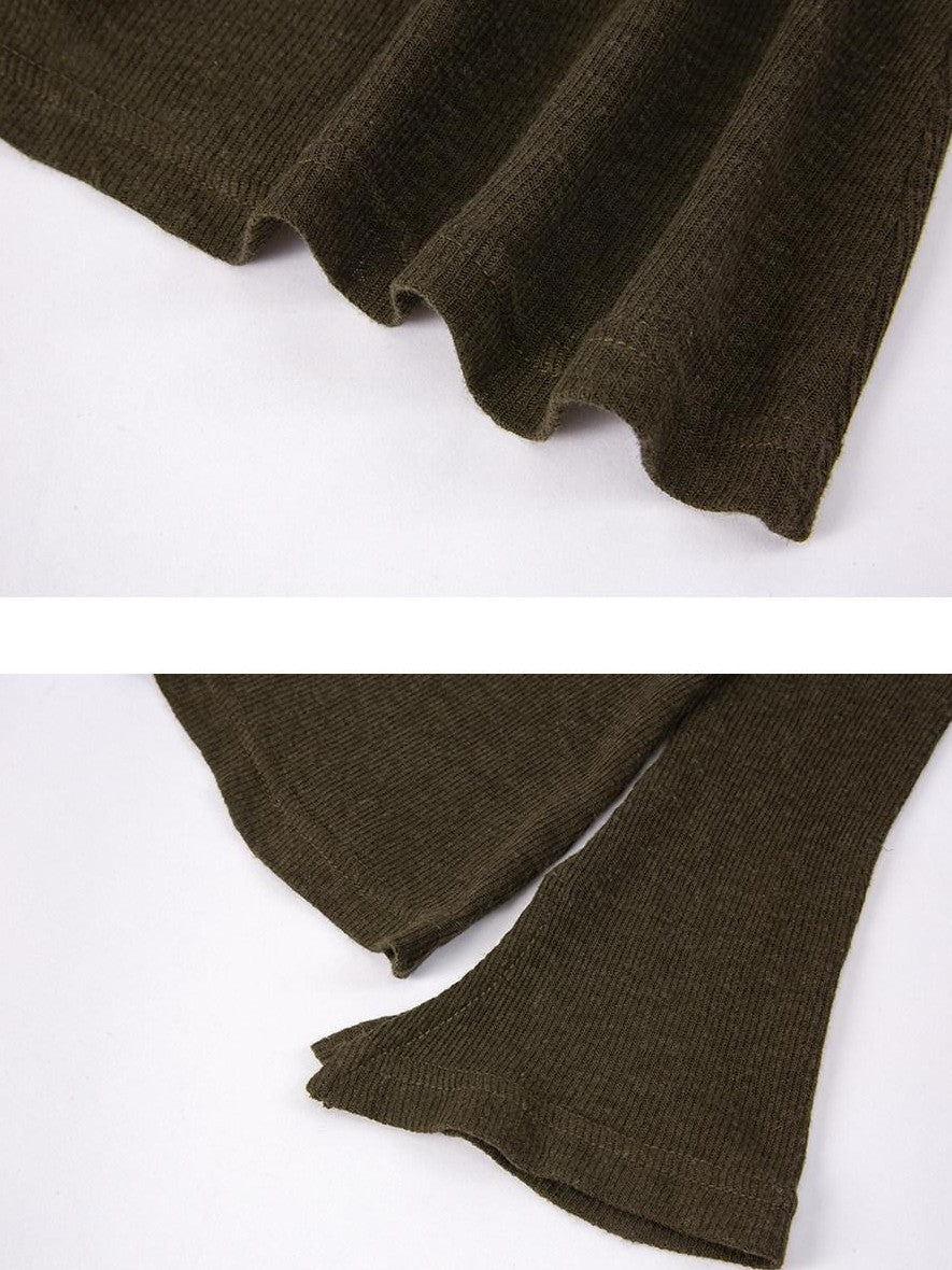 Dorydory High Neck Knot Detail Ribbed Lightweight Women&