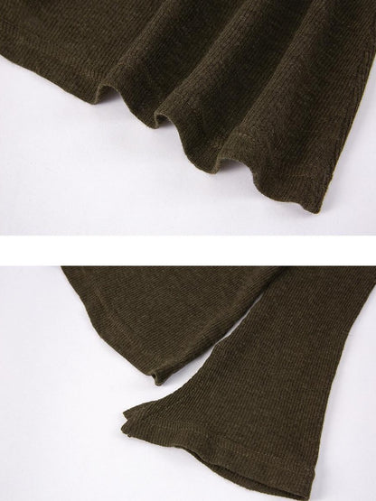 Dorydory High Neck Knot Detail Ribbed Lightweight Women&