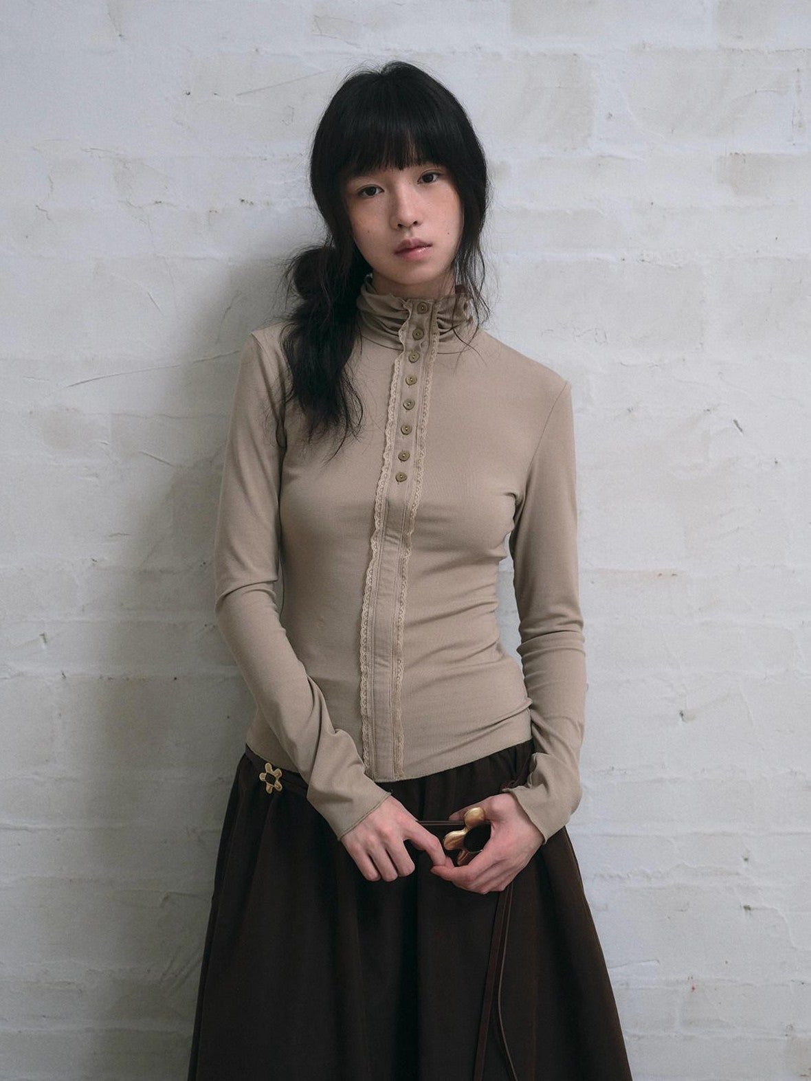 Dorydory High Neck Lace Slim Fit Women&