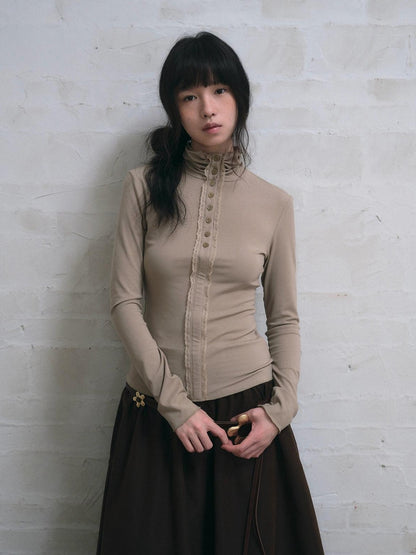 Dorydory High Neck Lace Slim Fit Women&