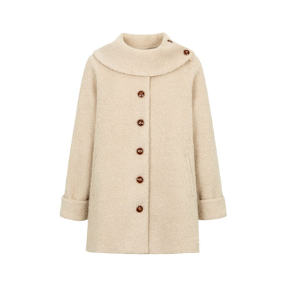 Dorydory_Ivory_Loop_Texture_Bowl_Collar_Single_Breasted_Women&
