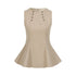 Dorydory_Khaki_Double_Row_Buttons_A_Line_Waist_Women&