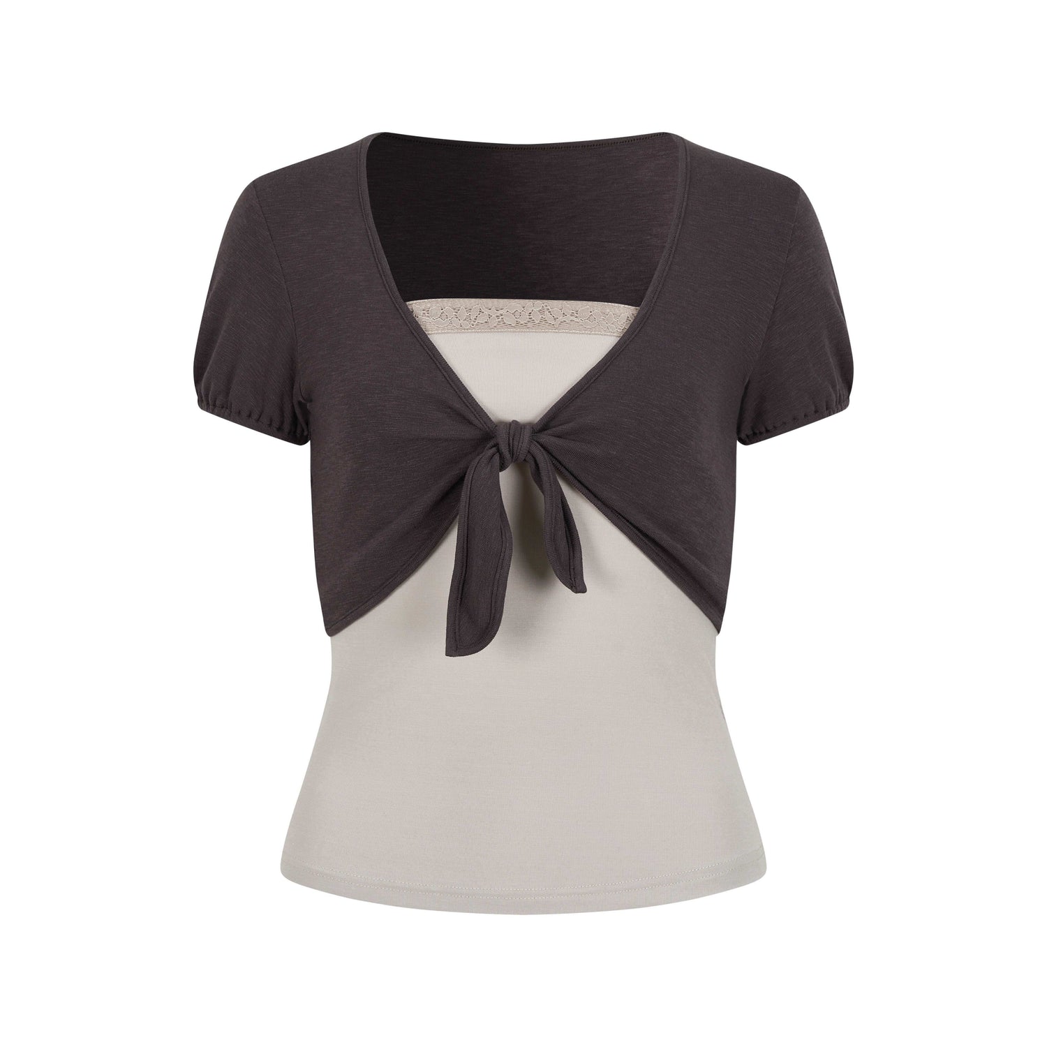 Dorydory_Lace_Tie_Front_Two_Piece_T_Shirt_Set_Knitwear_Women&