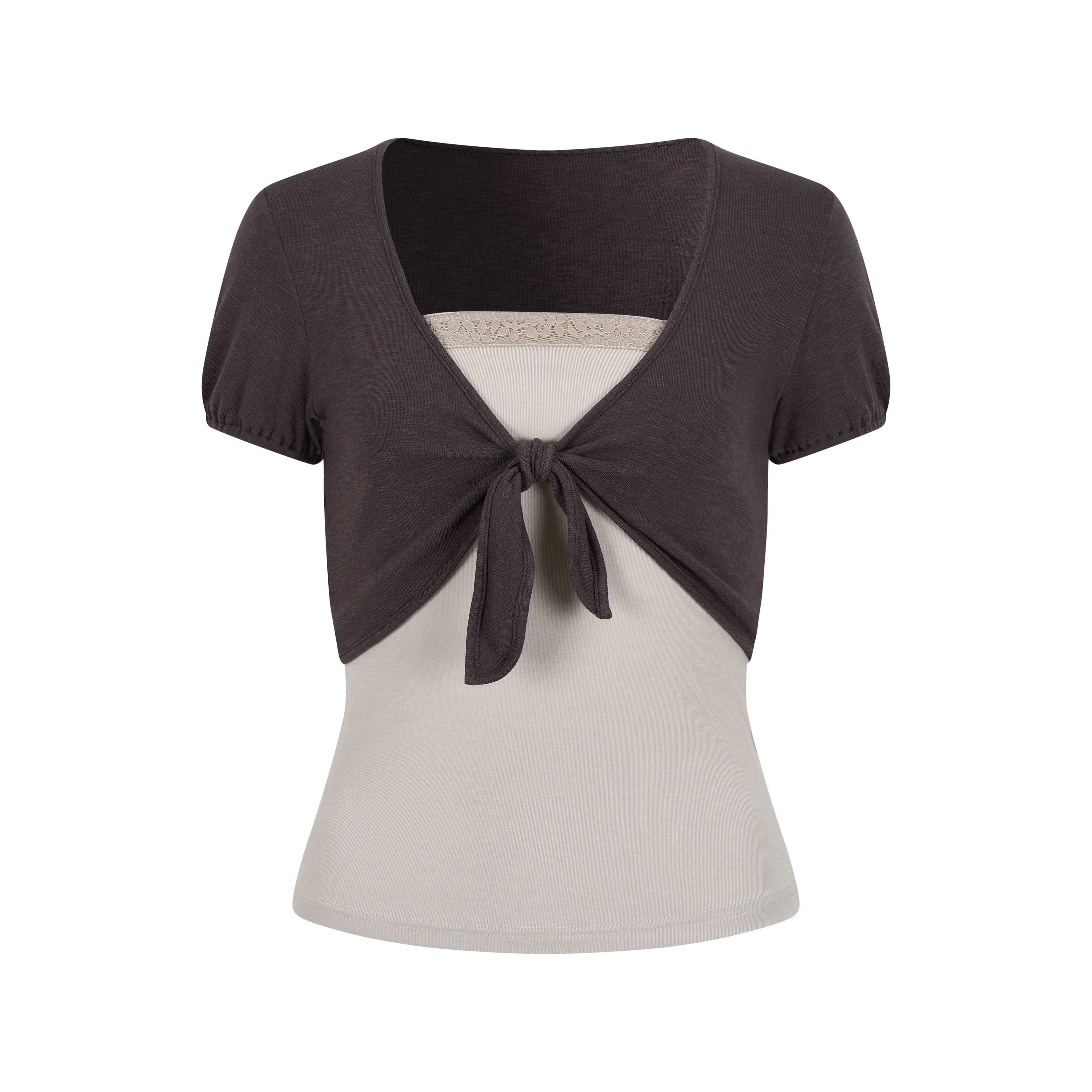 Dorydory_Lace_Tie_Front_Two_Piece_T_Shirt_Set_Knitwear_Women&