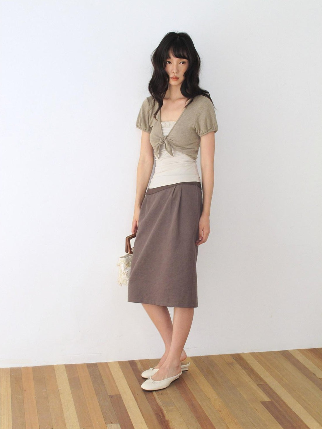 Dorydory Lace Tie Front Two Piece T Shirt Set Knitwear Women&