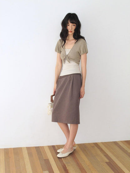 Dorydory Lace Tie Front Two Piece T Shirt Set Knitwear Women&