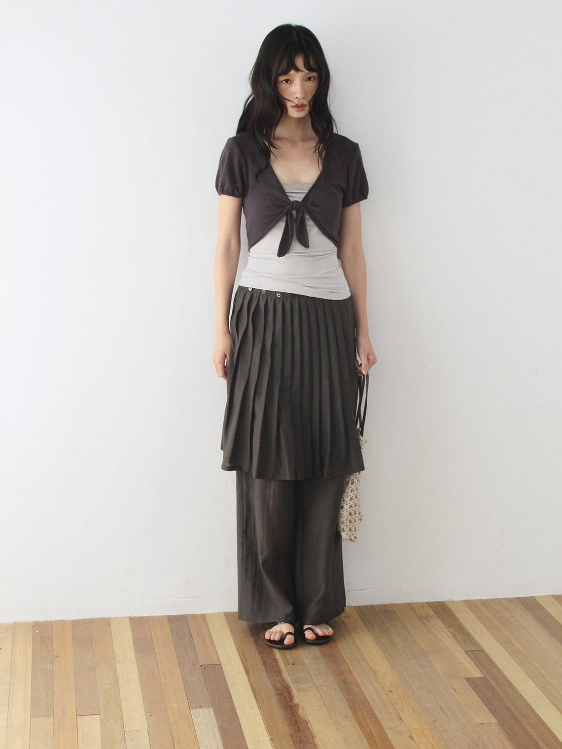 Dorydory Lace Tie Front Two Piece T Shirt Set Knitwear Women&
