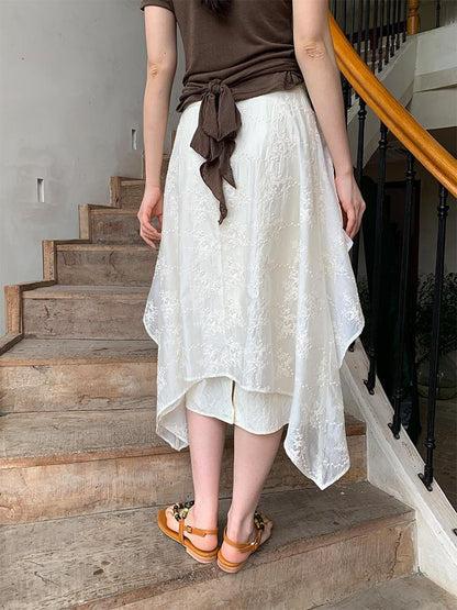 Dorydory Layered Sheer Tulle Bow Tie Midi Skirt with Ruffle Hem