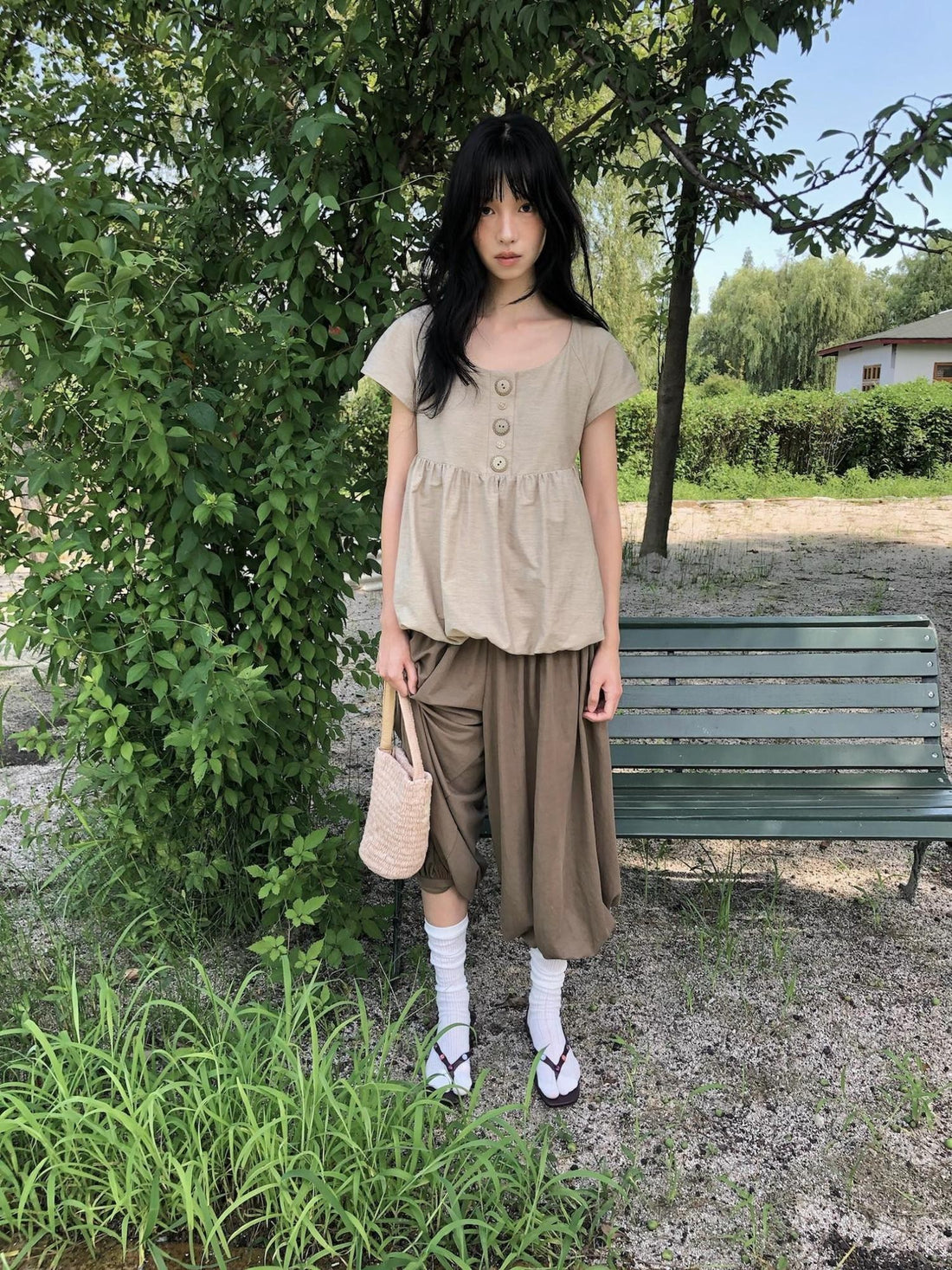Dorydory Licorice Brown Vintage Tulip Natural Waist Women&