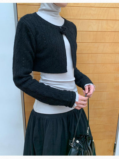 Dorydory Light Gray Cutout Cuff Slim Fit Wool Blend Women&