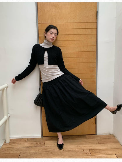 Dorydory Light Gray Cutout Cuff Slim Fit Wool Blend Women&
