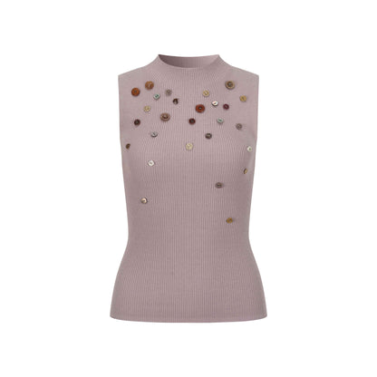 Dorydory_Light_Grey_Purple_Button_Knit_Women&