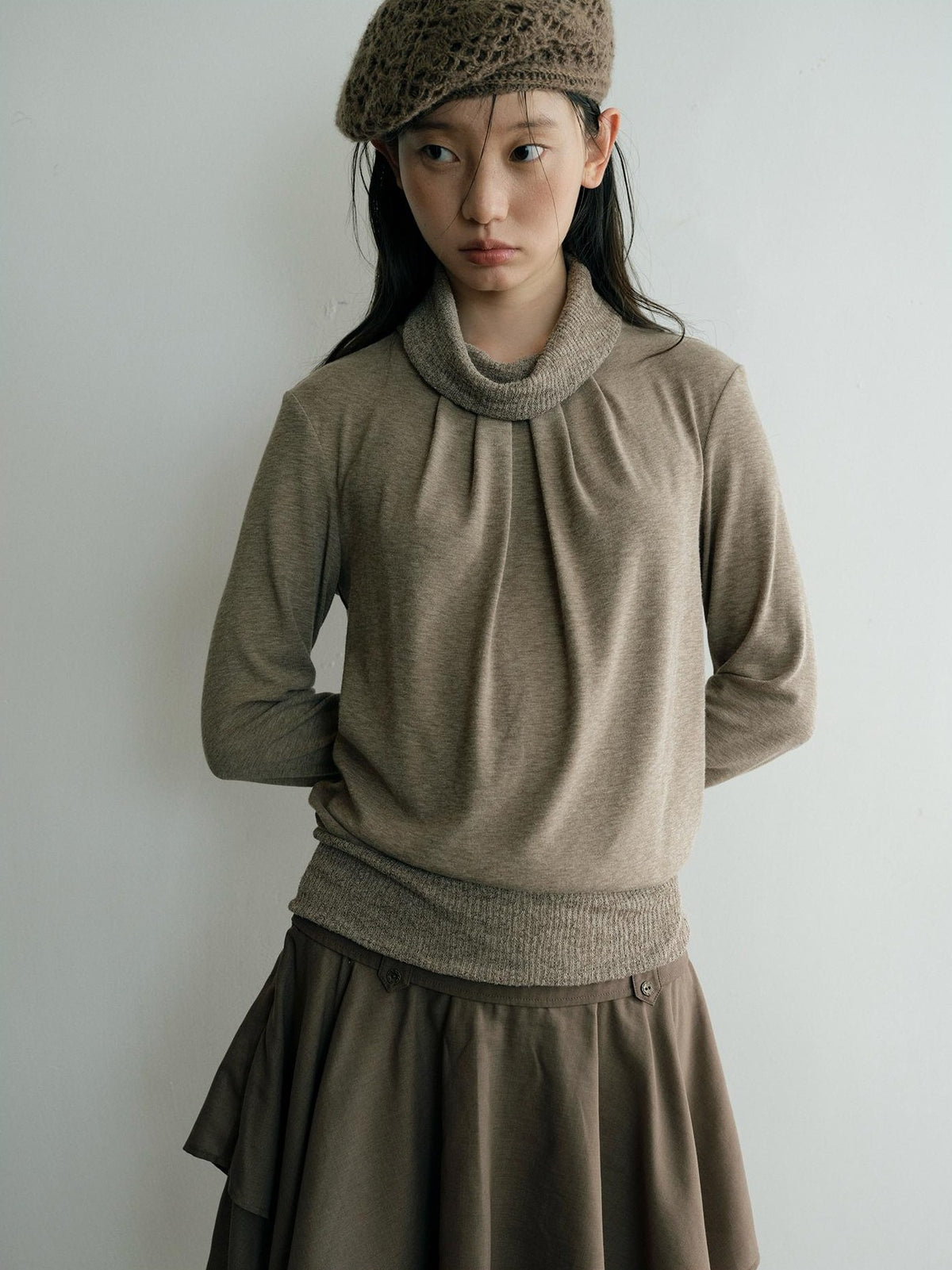 Dorydory Loose Fit Faux Layered Long Sleeve Women&