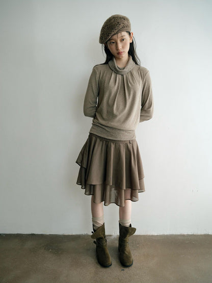 Dorydory Loose Fit Faux Layered Long Sleeve Women&