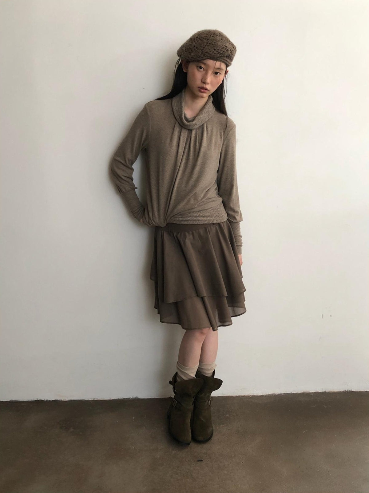 Dorydory Loose Fit Faux Layered Long Sleeve Women&