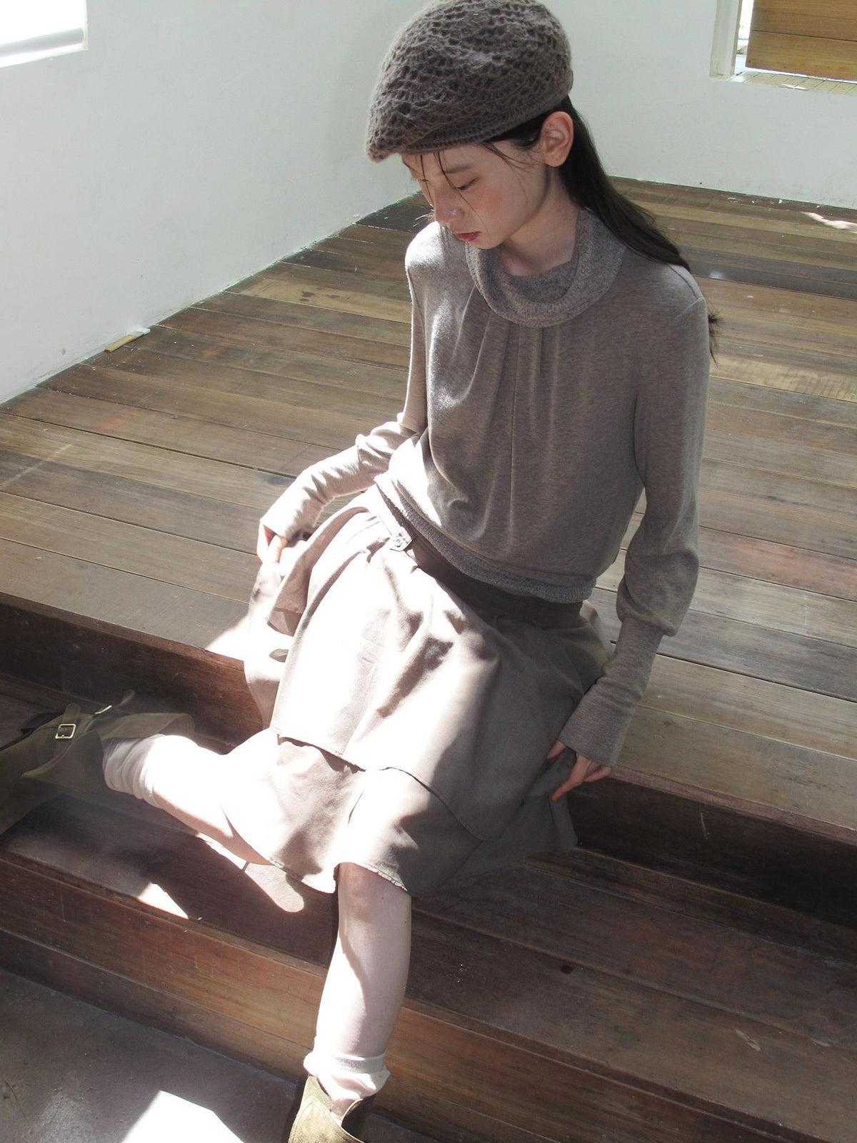 Dorydory Loose Fit Faux Layered Long Sleeve Women&
