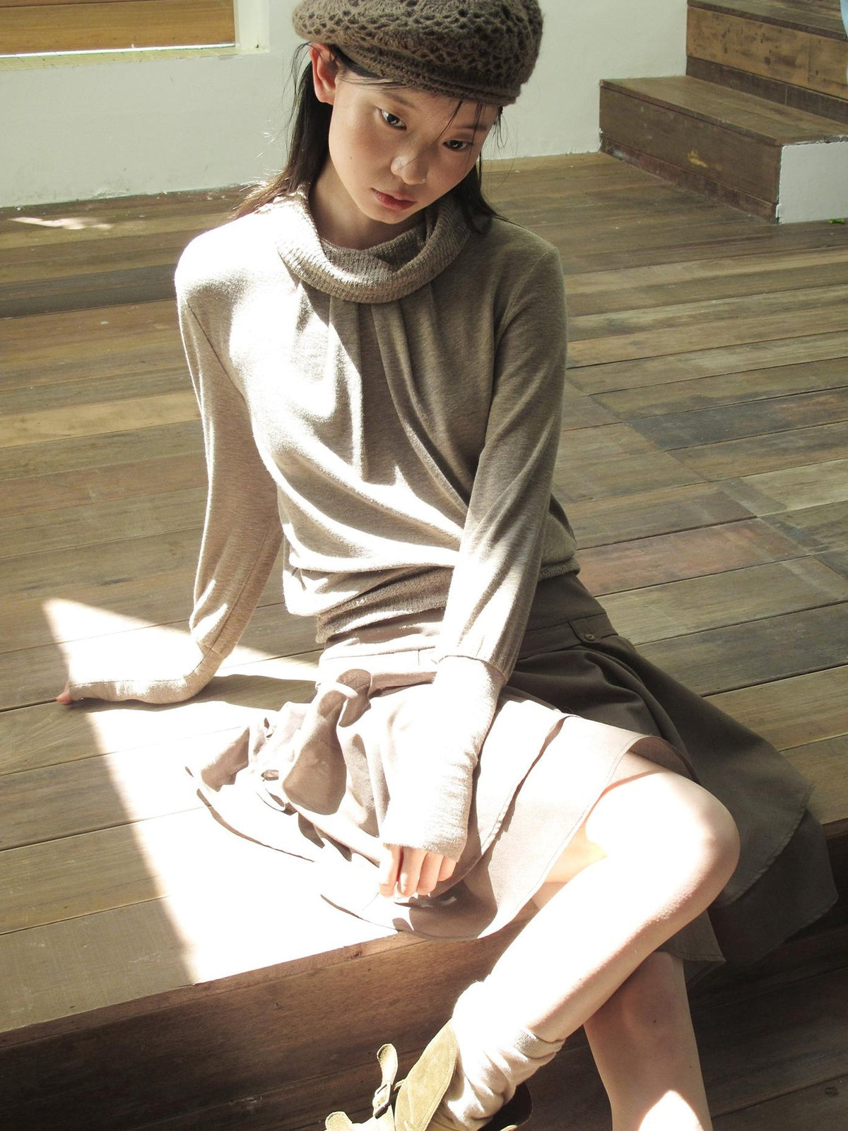 Dorydory Loose Fit Faux Layered Long Sleeve Women&