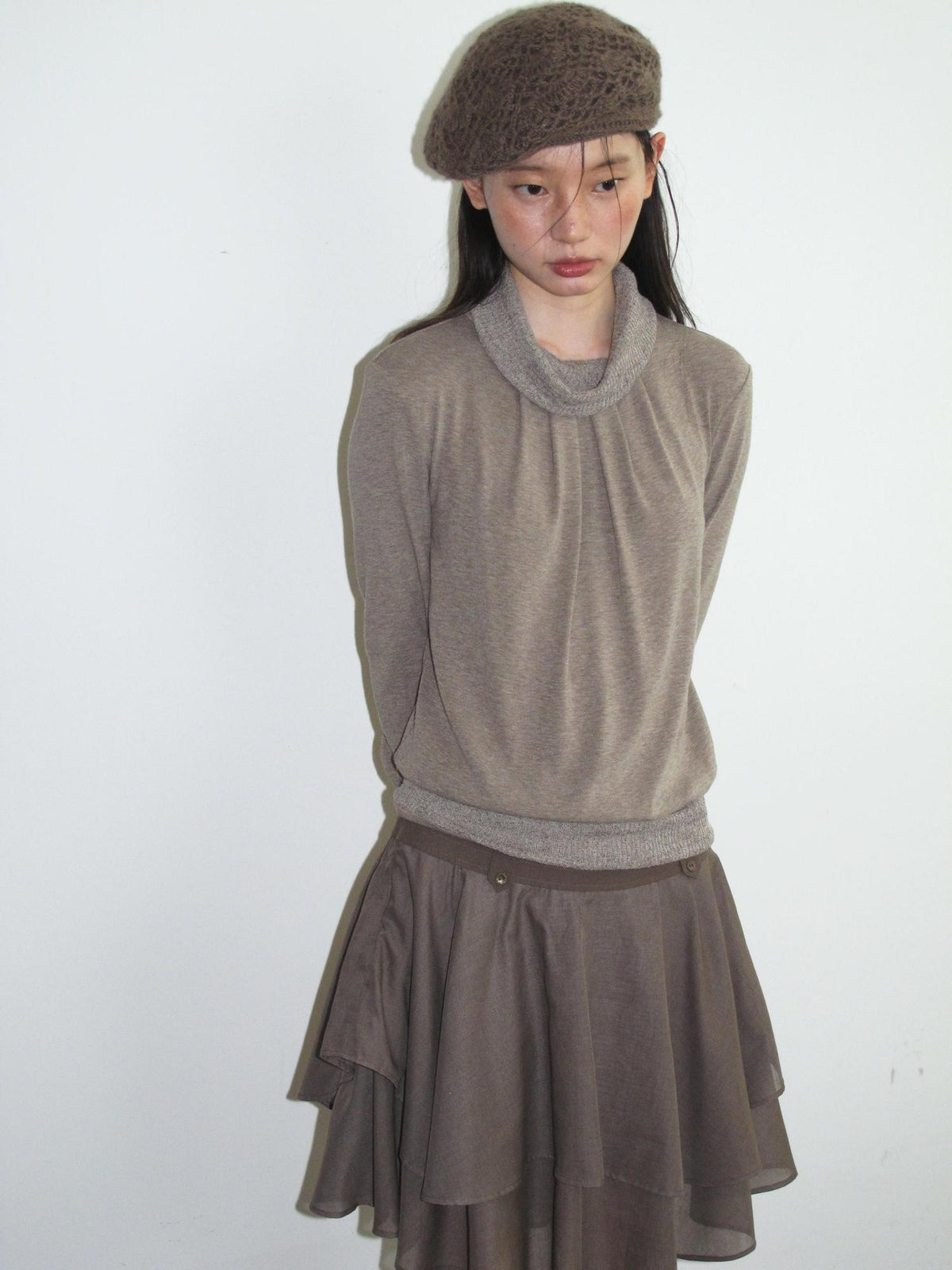 Dorydory Loose Fit Faux Layered Long Sleeve Women&