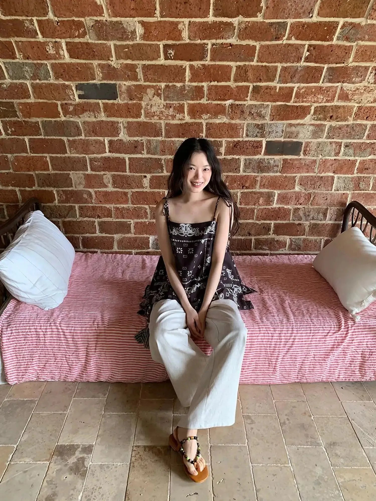 Lyocell Blend Wide Leg Trousers With Elastic Waist