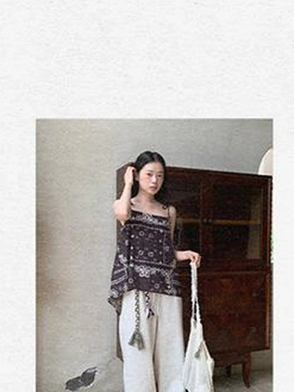 Lyocell Blend Wide Leg Trousers With Elastic Waist