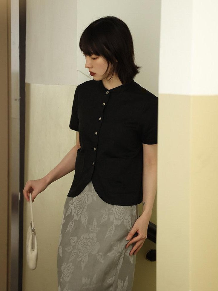 Dorydory Mandarin Collar Chinese Style French Women&
