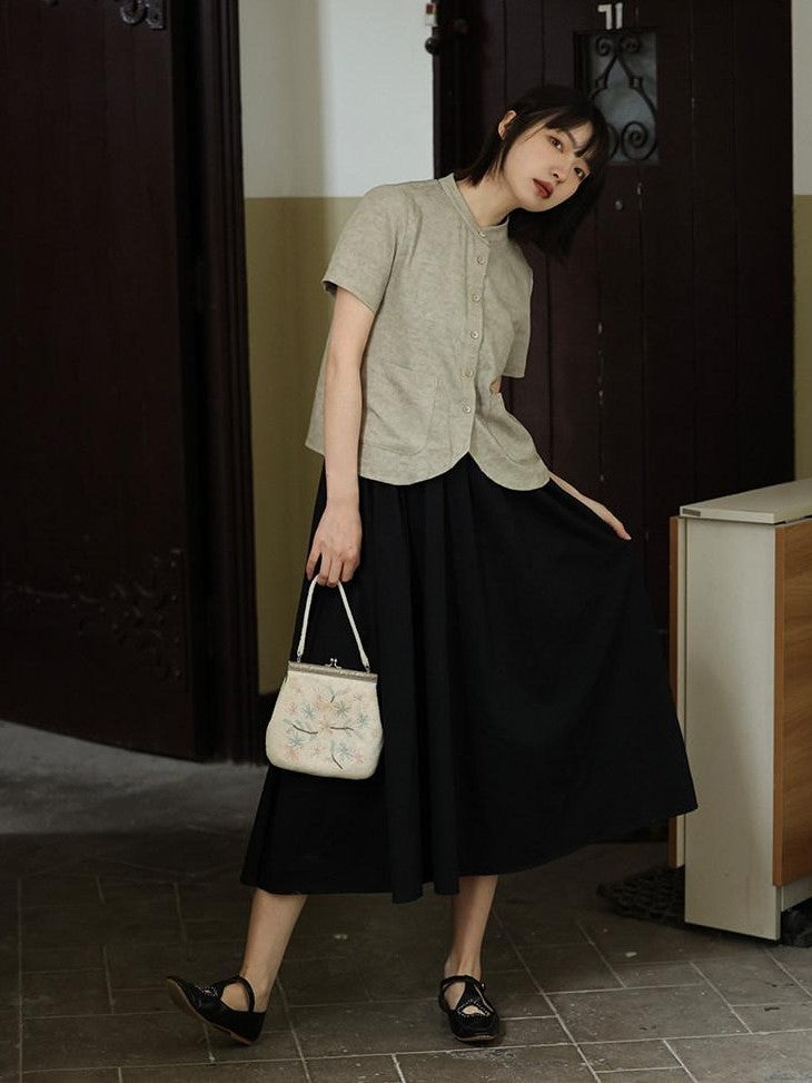 Dorydory Mandarin Collar Chinese Style French Women&