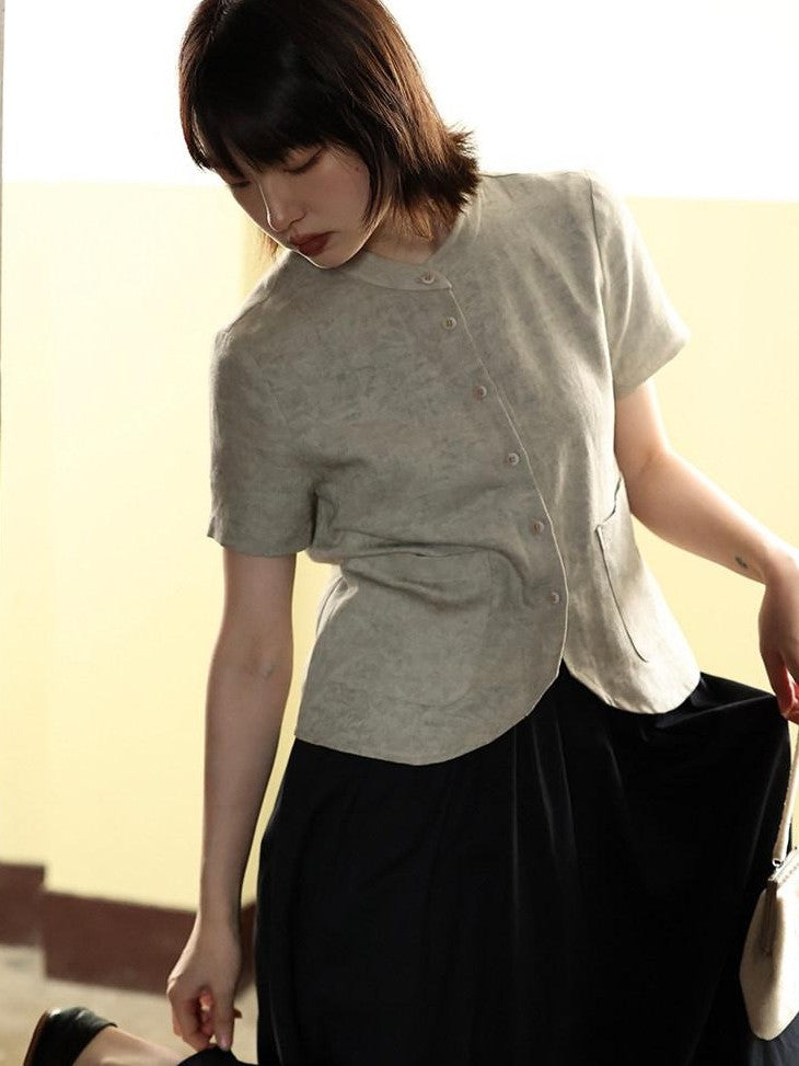 Dorydory Mandarin Collar Chinese Style French Women&