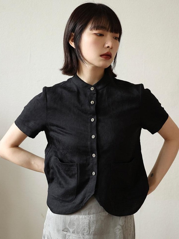 Dorydory Mandarin Collar Chinese Style French Women&