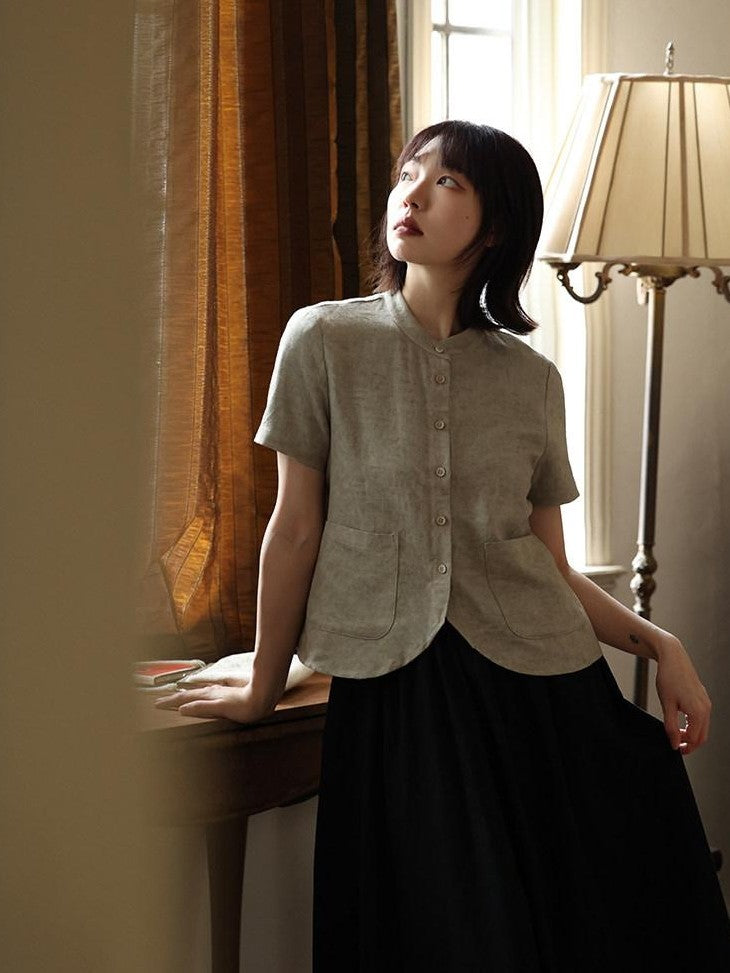 Dorydory Mandarin Collar Chinese Style French Women&