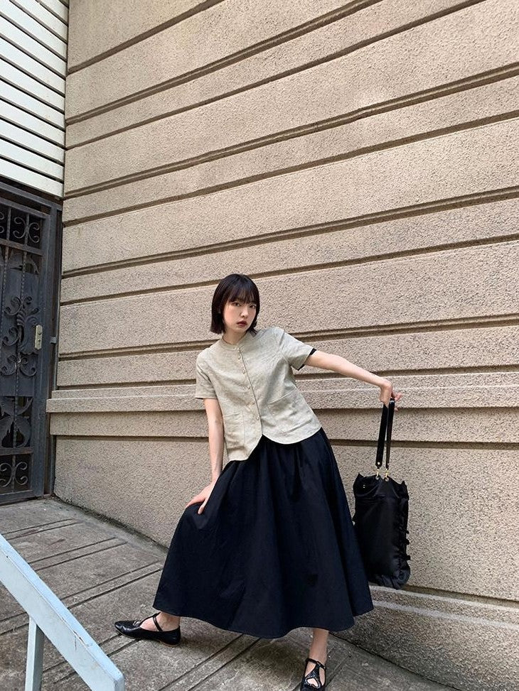 Dorydory Mandarin Collar Chinese Style French Women&