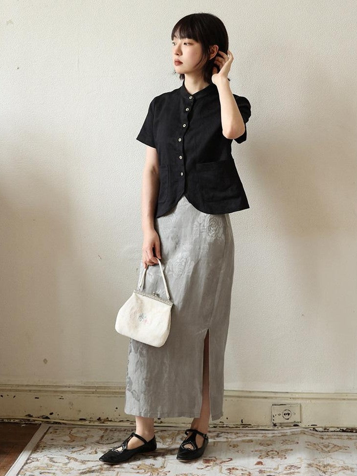Dorydory Mandarin Collar Chinese Style French Women&