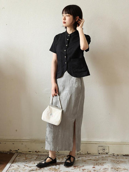 Dorydory Mandarin Collar Chinese Style French Women&