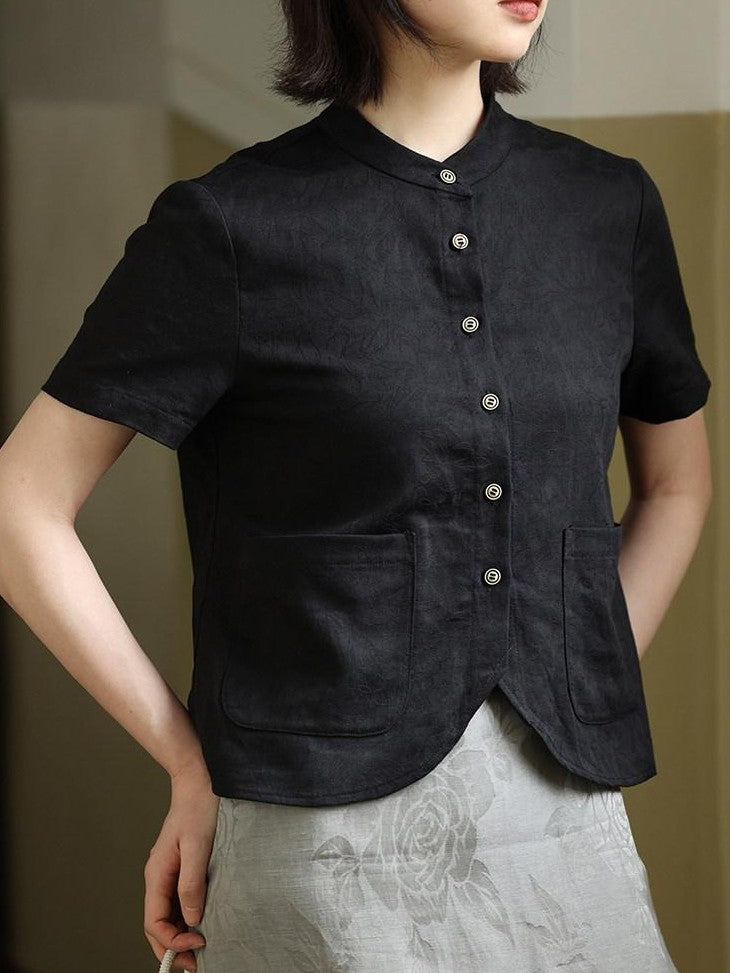 Dorydory Mandarin Collar Chinese Style French Women&