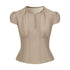 Dorydory_Milk_Tea_Puff_Sleeve_Waist_Cinch_Round_Neck_Women&