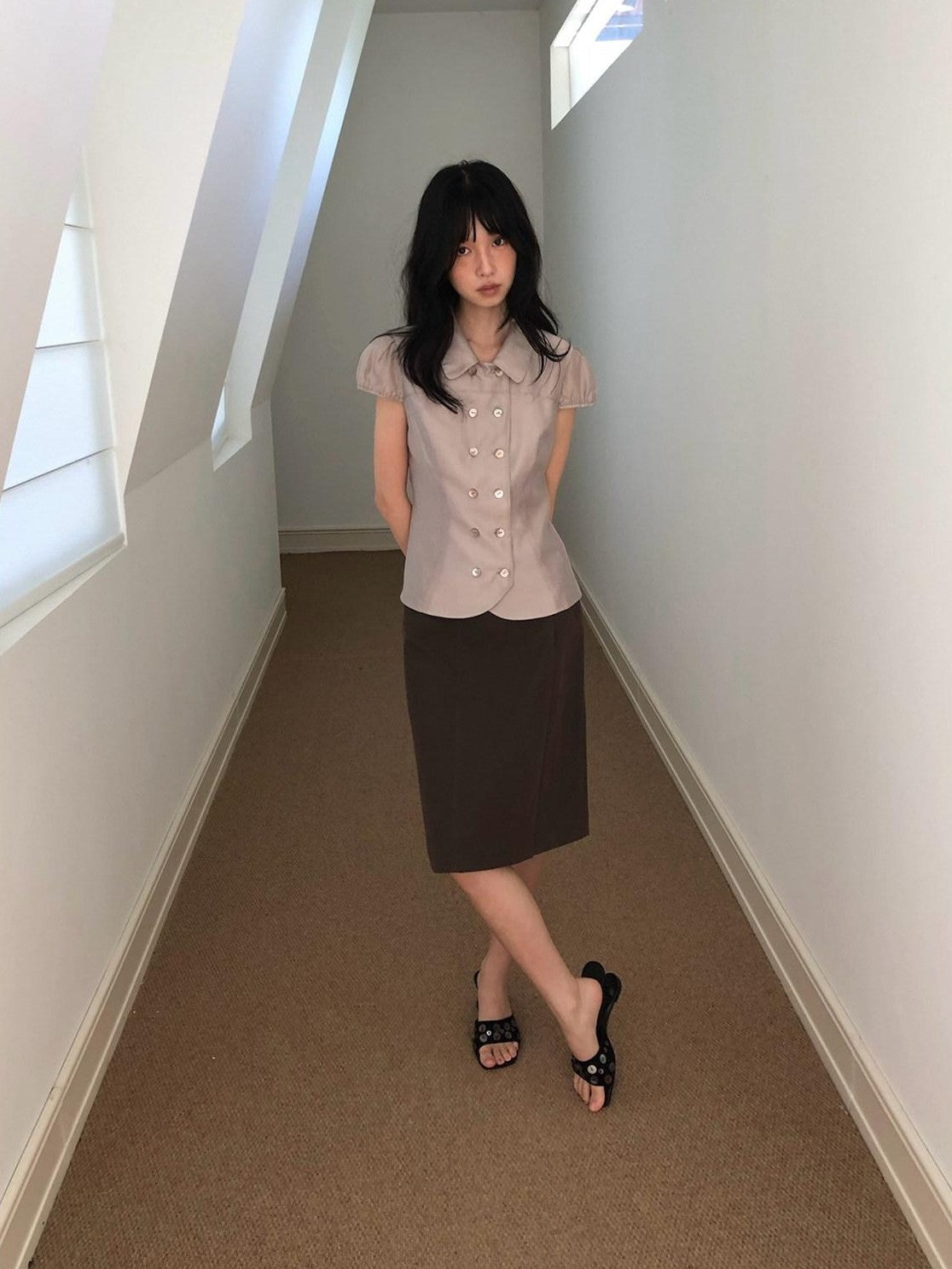 Dorydory Minimal Slim High Waist Side Slit Women&