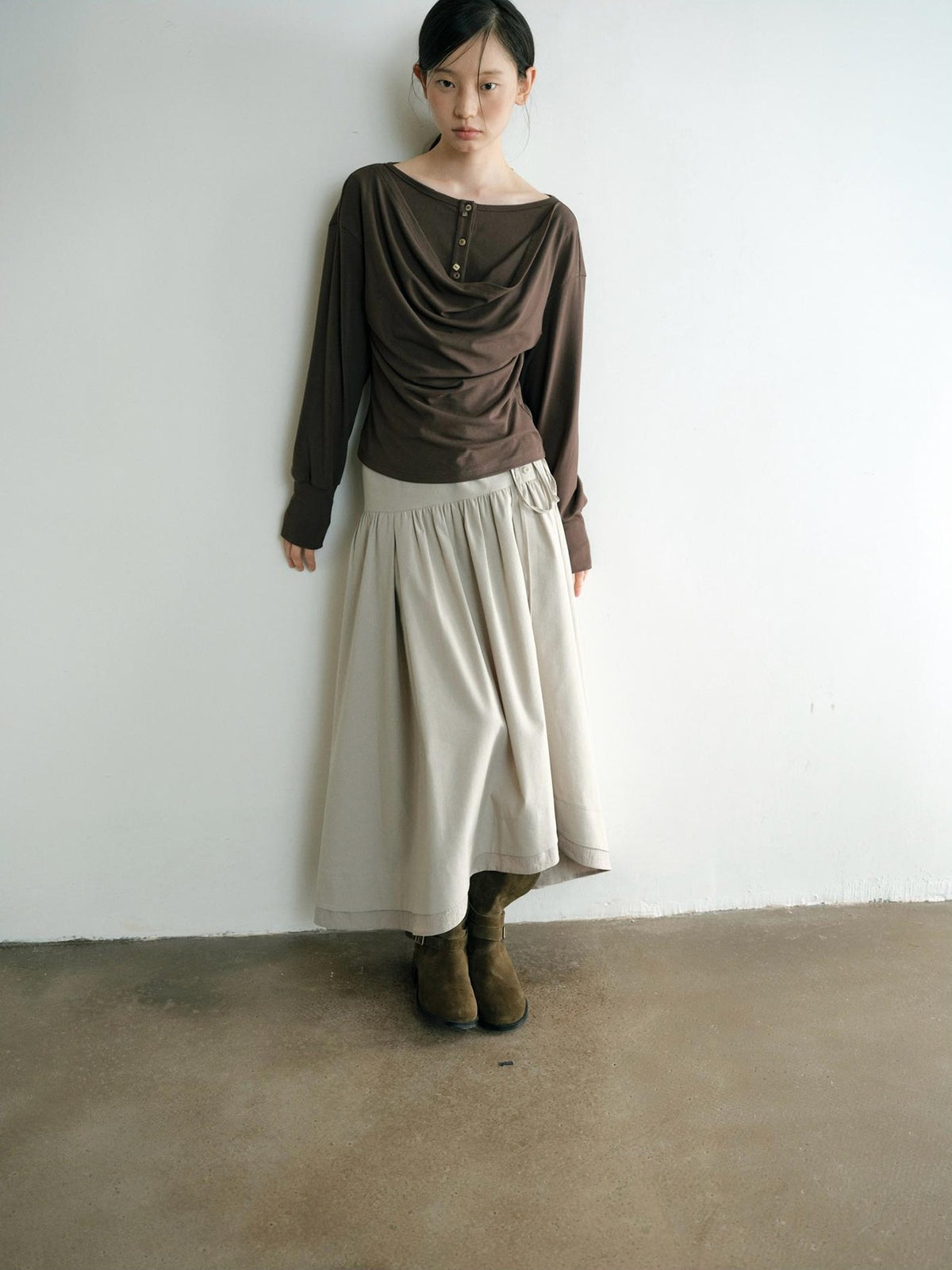 Dorydory Minimalist Draped Neck Two Piece Look Women&