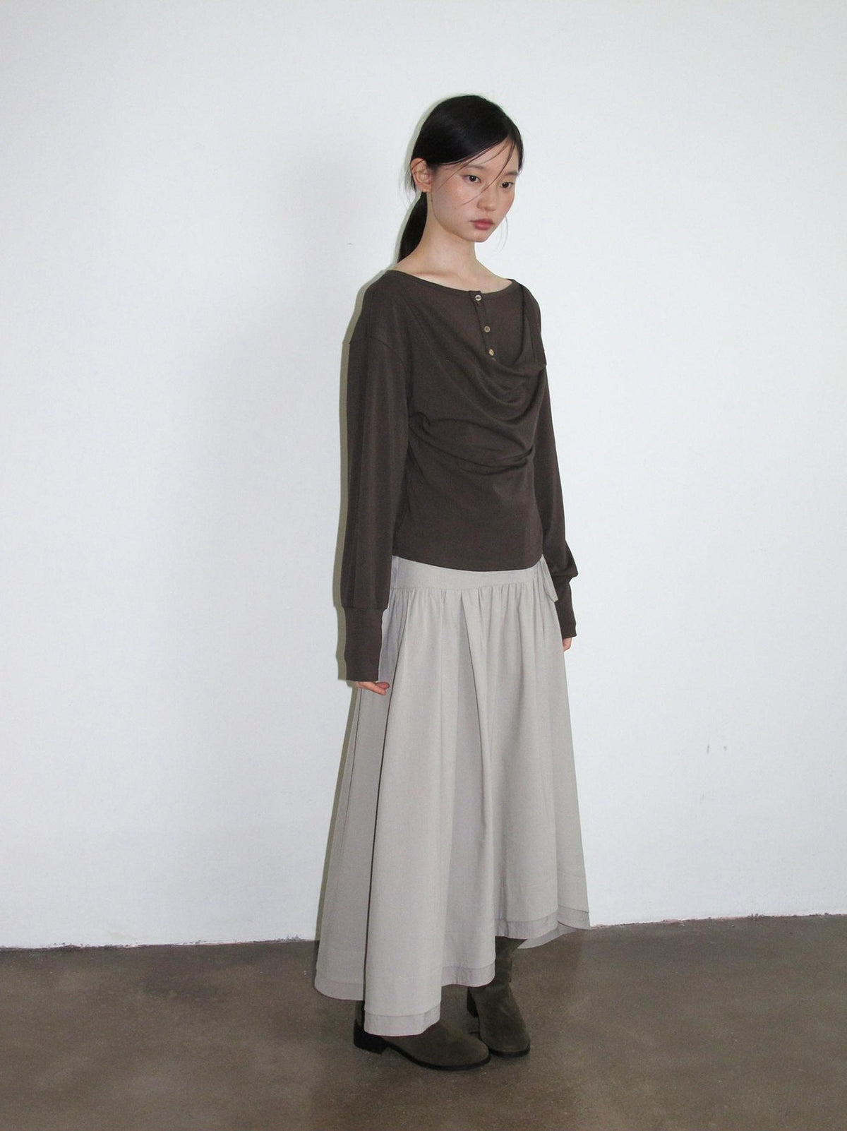 Dorydory Minimalist Draped Neck Two Piece Look Women&