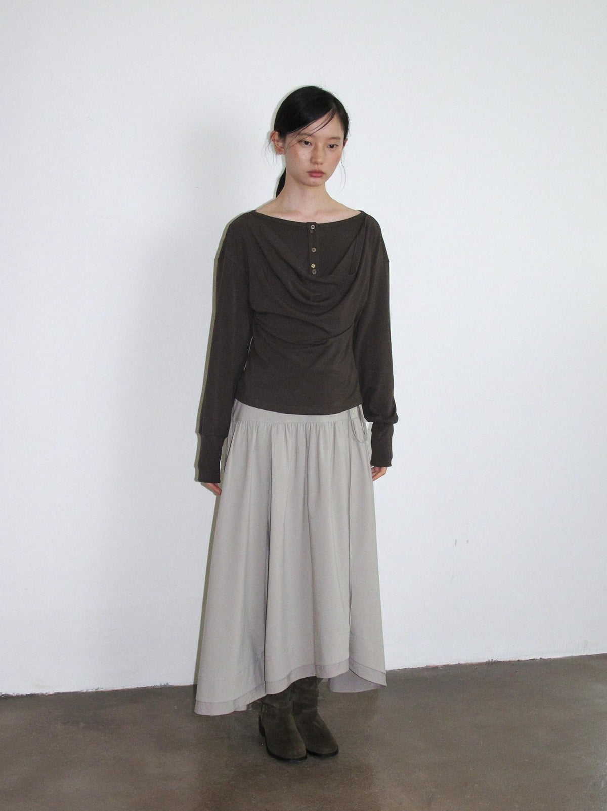 Dorydory Minimalist Draped Neck Two Piece Look Women&