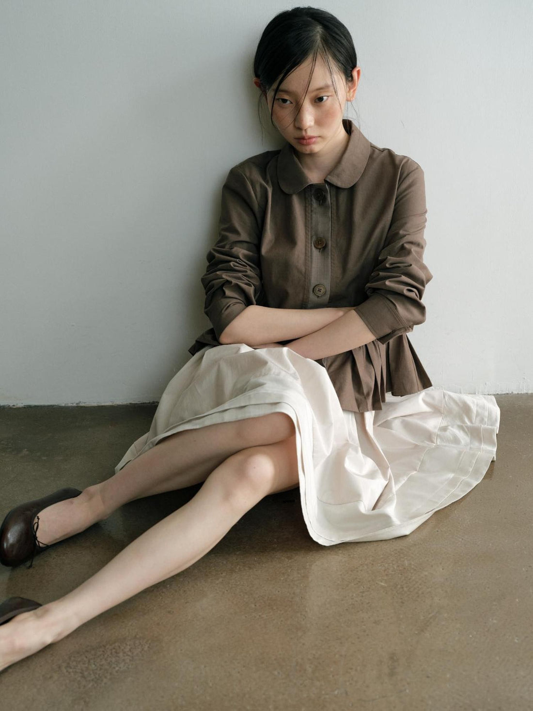 Dorydory Minimalist Lapel Cinched Waist Color Block Women&