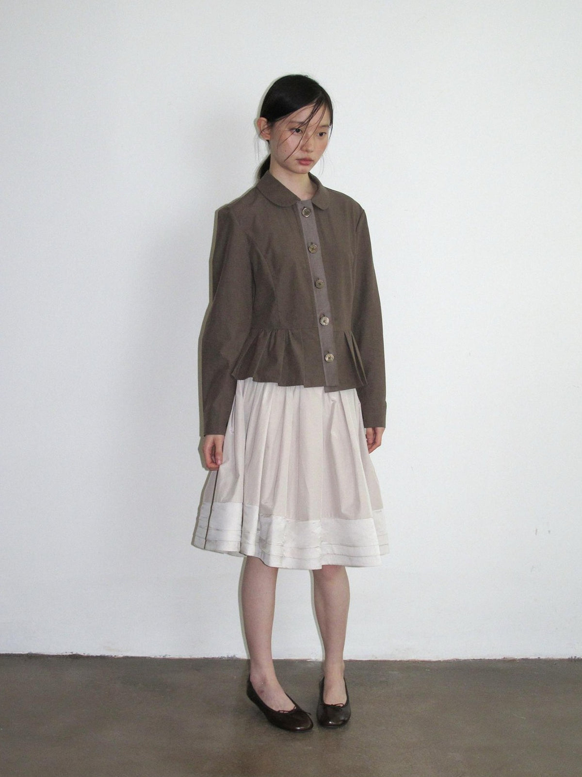 Dorydory Minimalist Lapel Cinched Waist Color Block Women&