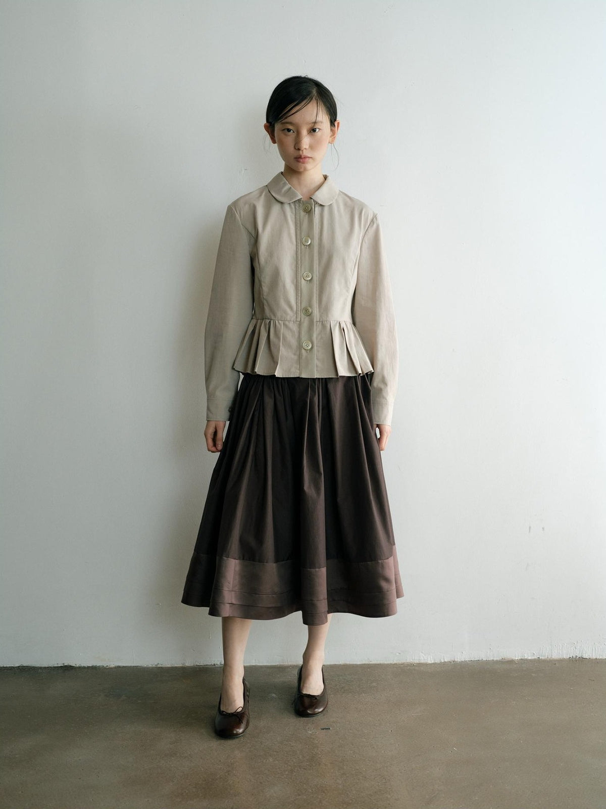 Dorydory Minimalist Lapel Cinched Waist Color Block Women&