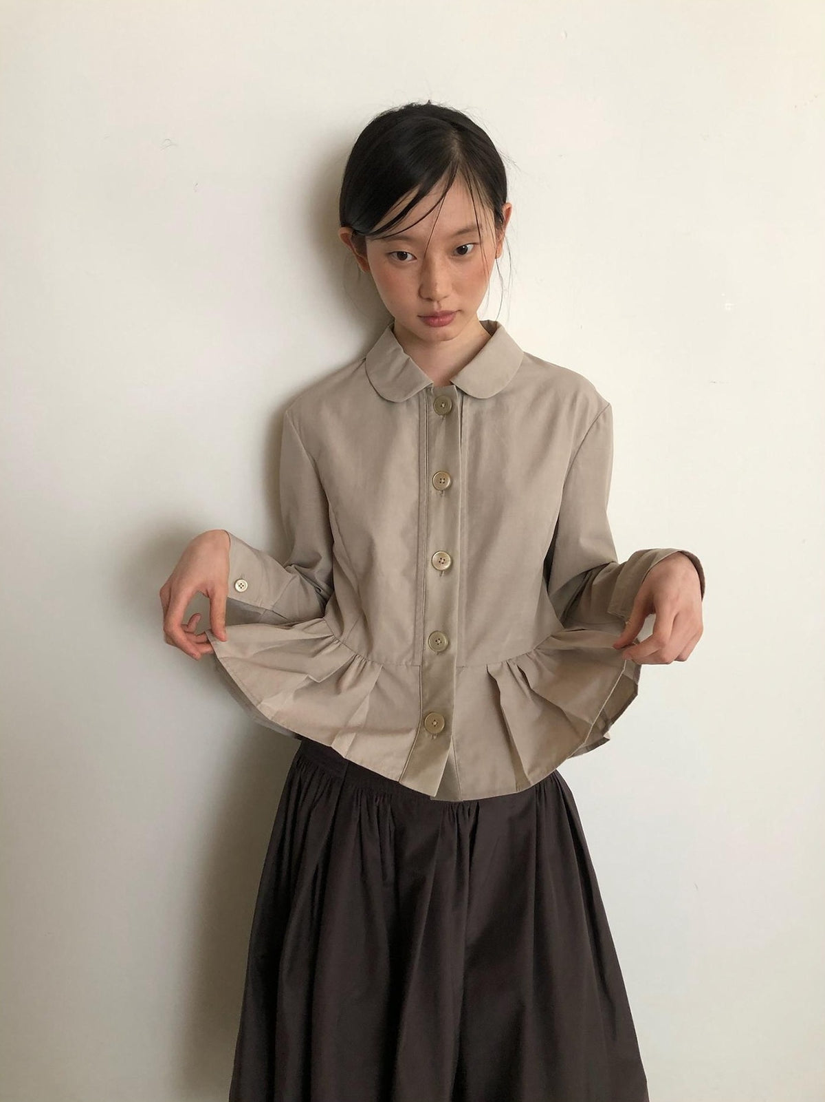 Dorydory Minimalist Lapel Cinched Waist Color Block Women&