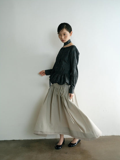 Dorydory Minimalist Shirred High Waist Asymmetric Loose Women&