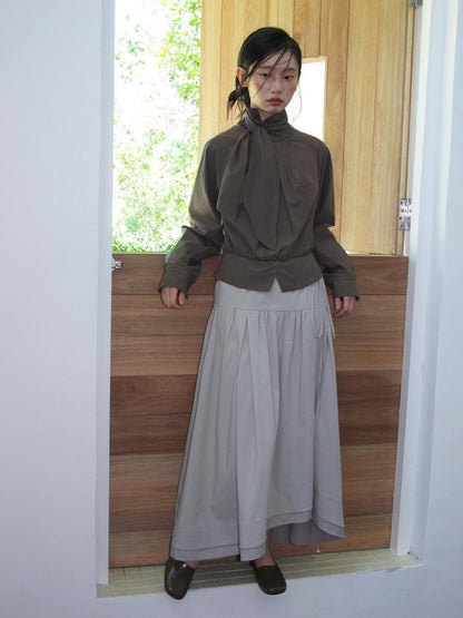 Dorydory Minimalist Shirred High Waist Asymmetric Loose Women&