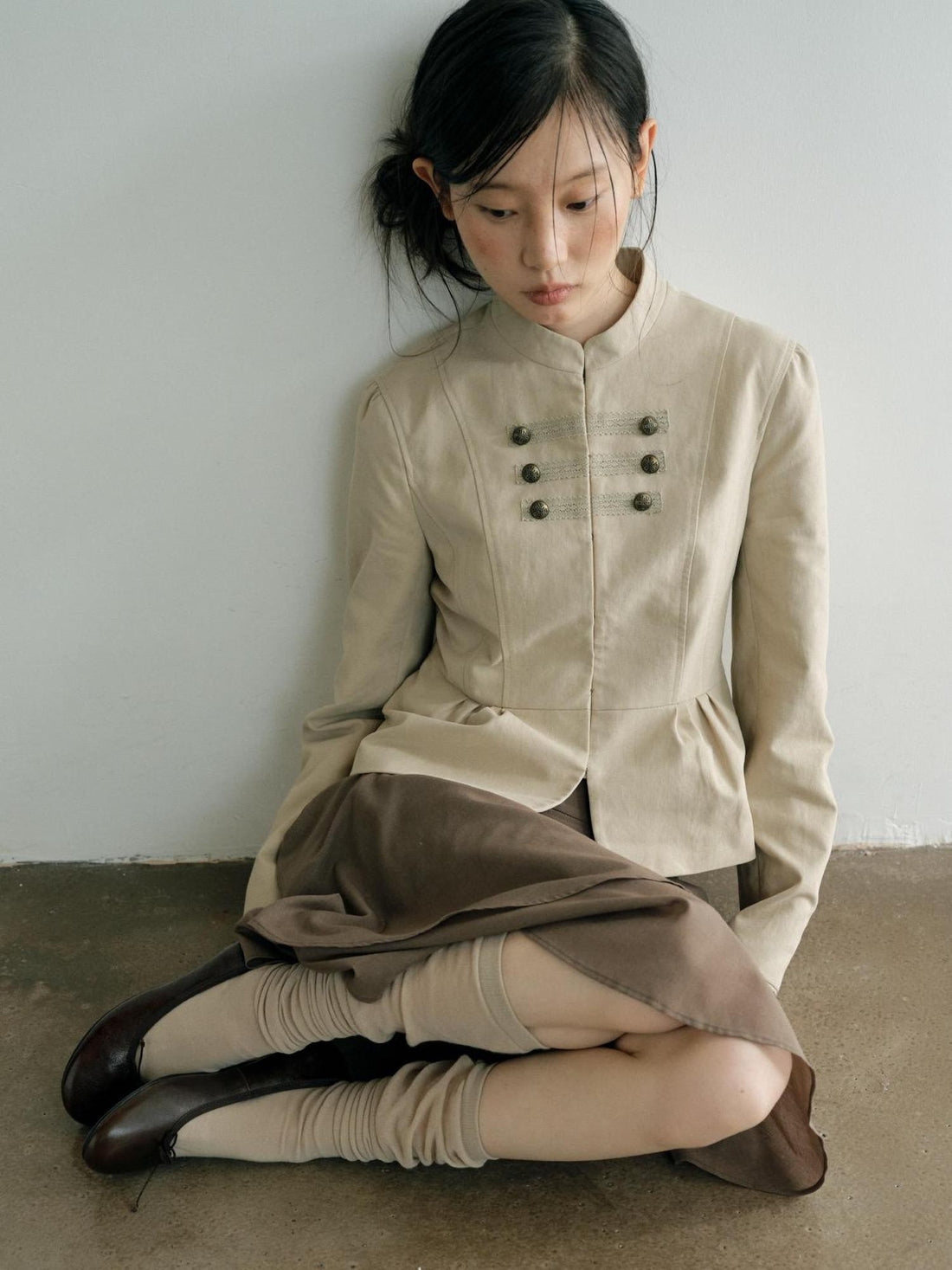 Dorydory Multi Button Stand Collar Women&