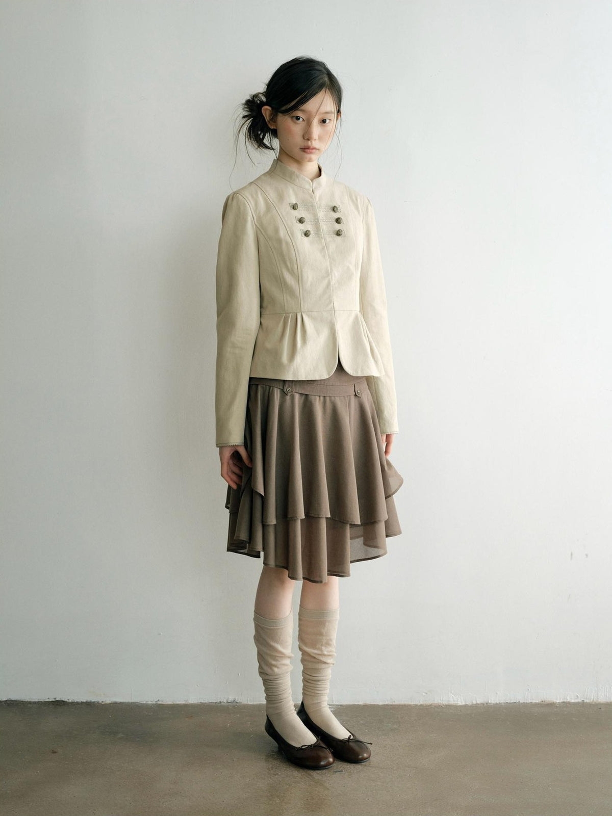 Dorydory Multi Button Stand Collar Women&