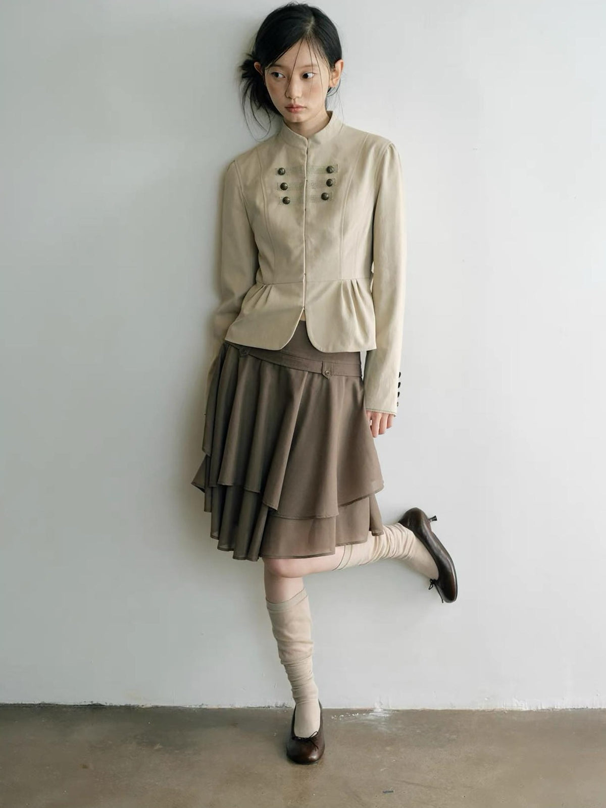 Dorydory Multi Button Stand Collar Women&