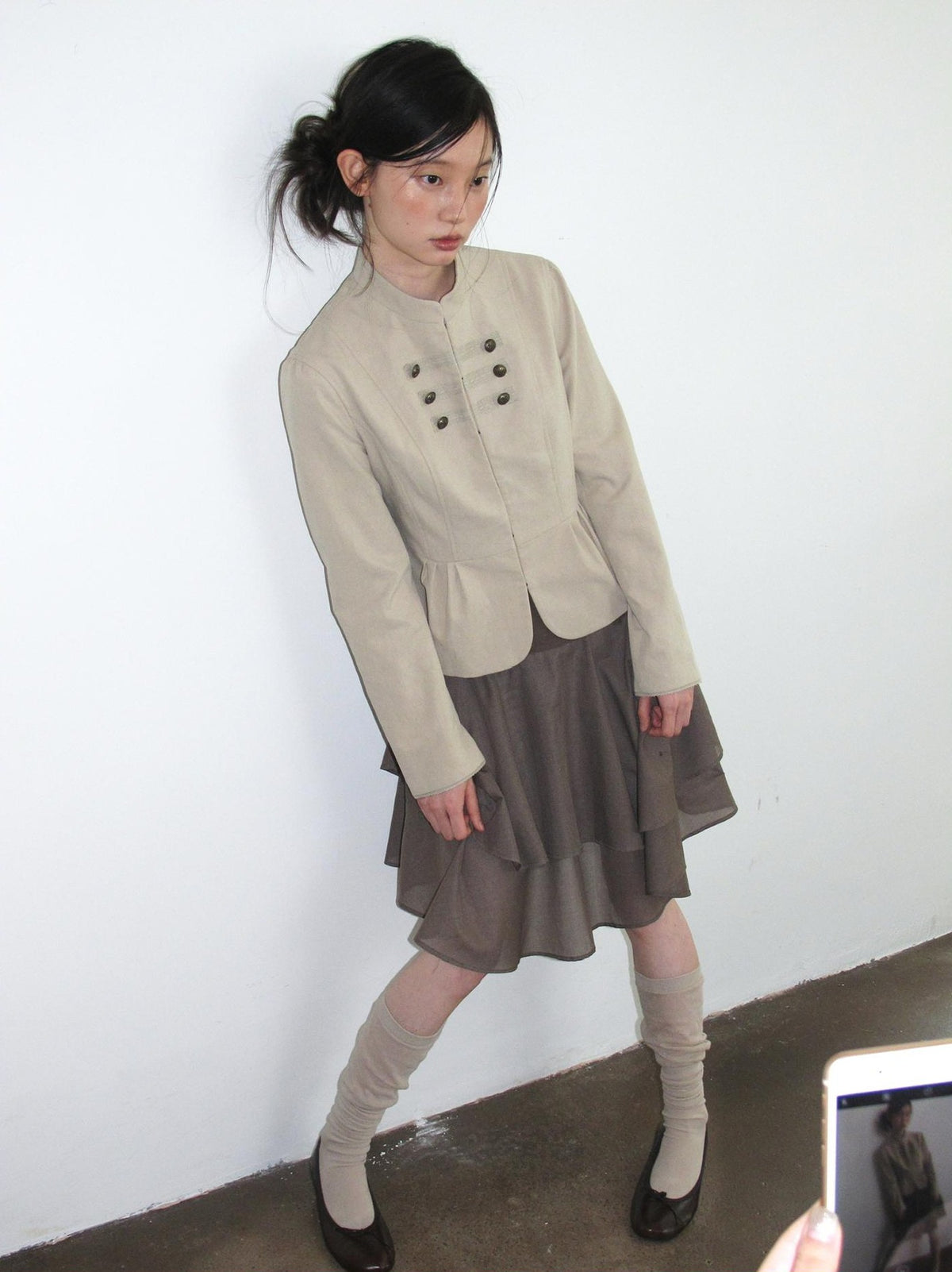 Dorydory Multi Button Stand Collar Women&