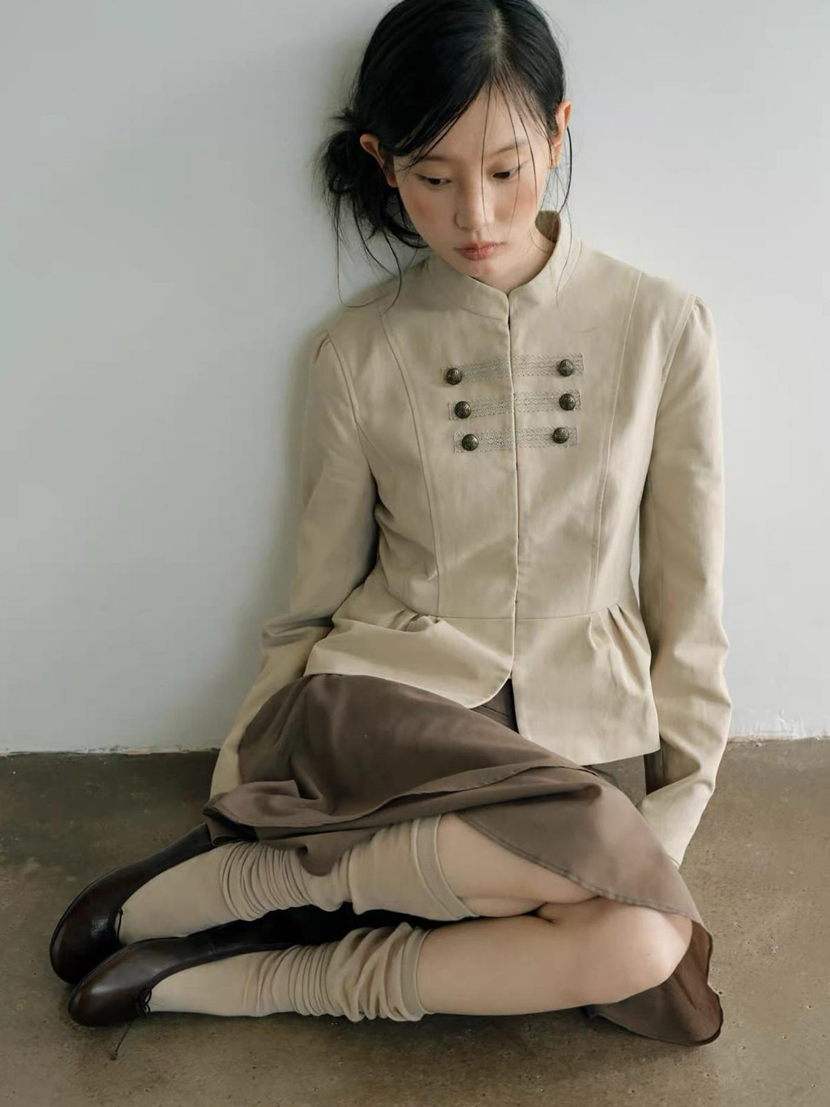 Dorydory Multi Button Stand Collar Women&