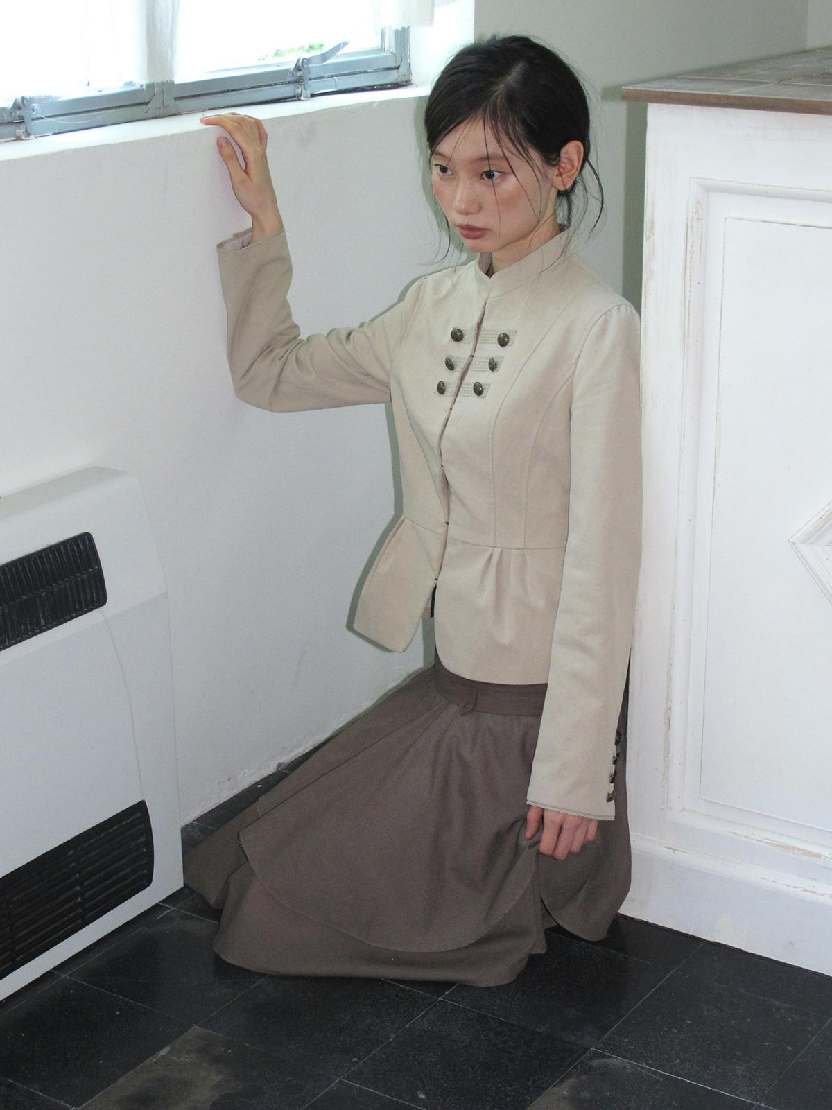 Dorydory Multi Button Stand Collar Women&